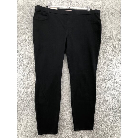 H&M Jeans Womens 26 Plus Black Super Stretch Skinny Pull On Casual Modern NWT - Picture 1 of 11